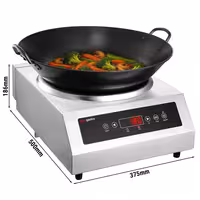 Wok de inducción - 3,5 kW - 1 zonas - Ø 460mm - sobremesa - incl. wok