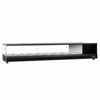 Witryna chłodnicza do tapas PREMIUM – 1727 x 405 x 247 mm – 8x GN 1/3 – od +4 do +8 °C – czarna