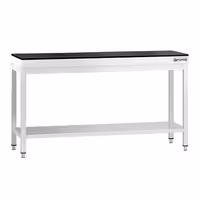 Rozsdamentes acél munkaasztal PREMIUM - 1600x600 mm - alsó polccal - gránit munkalappal