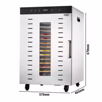 Toidukuivati - 16 restiga - roostevabast terasest - 1,5 kW