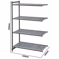 CAMBRO | Camshelving® - Basics Plus - Dodatni stalak - 1328 mm - Sa 4 perforirane police