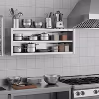 خزانة حائط ستانلس ستيل PREMIUM - 1600x400mm - بدون باب انزلاقي - ارتفاع 650 mm