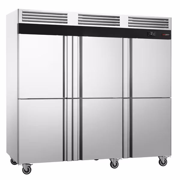 Endüstriyel Dik Tip (Depo) Buzdolabı Paslanmaz Çelik ECO  - GN 1/1 - 2500 Litre - 6 adet yarım kapılı