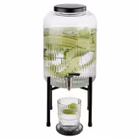 Getränkespender - INDUSTRIAL - 2-teiliges Set - Glasbehälter mit Zapfhahn - 7 Liter - inkl. Standfuß