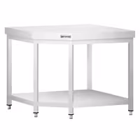 طاولة عمل ستانلس ستيل زاوية PREMIUM - 1000x600mm - مع رف سفلي