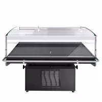 Impulzus Hűtősziget - 1380x1173 mm - 1310 liter - üveg oldalfalak - fekete