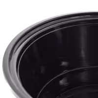 (300 pcs) Food Lidding Tray Polypropylene - 1000ml - Round - Black