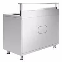 Koktel stanica - inox - 1200x720 mm - s 2 ladice, sudoper desno, 8 GN spremnika (1x 2/3, 1x 1/4, 2x 1/6, 4x 1/9) & higijenska zaštita i šipka za čuvanje boca