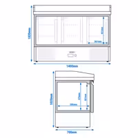 Commercial Pizza Prep Counter - Granite Top ECO - 1400x700mm - with 3 doors