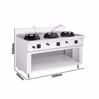 Fogão wok a gás - 45kW - 3 queimador(es) - incl. 2 torneira(s)