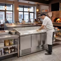 Commercial Pizza Prep Counter - Granite Top ECO - 1400x700mm - with 3 doors