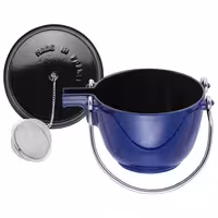 STAUB | Cast Iron Teapot 1.1 L – Black - Infuser, Stainless Handle - Grill/Oven