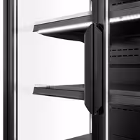 Přístěnný chladicí regál - 1 524 mm - 693 l - od 1 do 5 °C - s 2 skleněnými křídlovými, s dvojitým zasklením & 4 policemi - černá