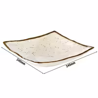 (6 adet) Kase - STONE ART - Melamin - 1,1L - köşeli - 240x240mm - Derinlik:65mm - Beyaz/Kahverengi