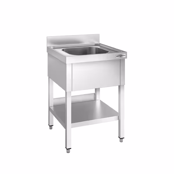 Sudoper PREMIUM - 600x700 mm - s donjom policom - s 1 koritom - korito sredina - inox
