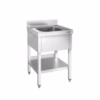 Sudoper PREMIUM - 600x700 mm - s donjom policom - s 1 koritom - korito sredina - inox