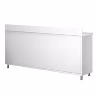 خزانة قاعدية ستانلس ستيل KOPENHAGEN PREMIUM - 1800x800mm - مع أبواب منزلقة - مع حاجز خلفي