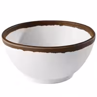 (6 adet) Kase - Melamin - CROCKER - 0,37L - Ø125mm - Derinlik:60mm - Beyaz/Kahverengi