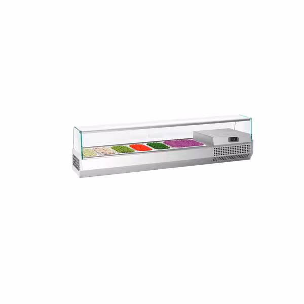 Nadstawka chłodnicza do na dodatki PREMIUM PLUS - 1733x353mm - 7x GN 1/4 - ze szkłem hartowanym