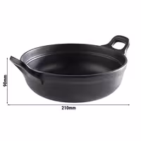 (6 adet) Kase - PADELLA - Melamin - 1,5L - köşeli - taşıma kulplu - 210x210mm - Derinlik:90mm - Siyah