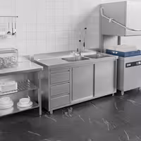 ECO ormarić za sudoper – 1400 x 600 mm – s 3 ladice i 2 sudopera na desnoj strani