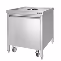 Kanta za smeće - s roll‑kontejnerom - 700x700x870 mm - s otvorom za ubacivanje & s prednjim izvlačenjem & s tihim zatvaranjem - Nehrđajući čelik