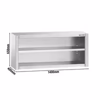 خزانة حائط ستانلس ستيل PREMIUM - 1400x400mm - بدون باب انزلاقي - بدون باب ذو أجنحة - ارتفاع 650 mm
