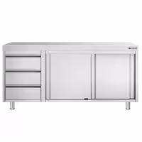 خزانة عمل ستانلس ستيل KOPENHAGEN PREMIUM - 1800x700mm - أبواب منزلقة