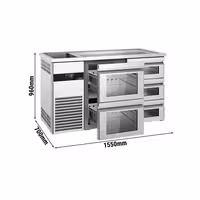 Pivski šank PREMIUM - 1550x700 mm - 5 Staklene ladice