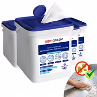 Cleaning Wipes Dispenser Set - 4x400wipes - Degreasing - Streak-free - Low-lint - Refillable dispensers with resealable lid - Pleasantly scented