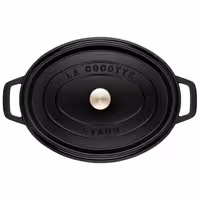 STAUB | Cocotte Oval Enamelled Cast Iron Casserole Dish – 230 mm Oval – Black