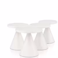 (4 adet) Şarj Edilebilir Masa Lambası - CONE MINI - 3 kademeli kısılabilir - Ø130x115mm - Whisper White