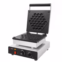 Commercial Waffle Maker - Single - Manual - 1,75 kW - Shape: Honeycomb - Teflon-coated baking plates