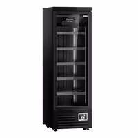 Commercial multideck display fridge - 630mm - 443L - with 1 hinged glass door & 5 shelves - Black