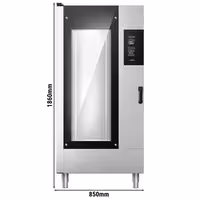 Commercial Electric Combi Oven- Digital Controls - 20x GN 1/1 - incl. Automatic washing system, Core temperature probe & Trolley
