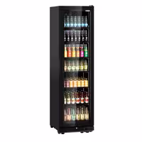 Frigorífico expositor de bebidas - 595mm - 569L - design sem moldura - com 1 porta de vidro - com indicação/painel digital de temperatura - Preto