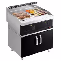 Elektriline plaatgrill - sile ja soonega - 13,80 kW - Küpsetuspind 795x535 mm - sh aluskapp 2 uksega