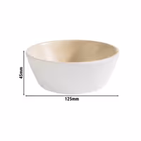 (6 adet) Kase - Melamin - FRIDA - 250ml - köşeli - 125x125mm - Derinlik:45mm - Beyaz/Bej